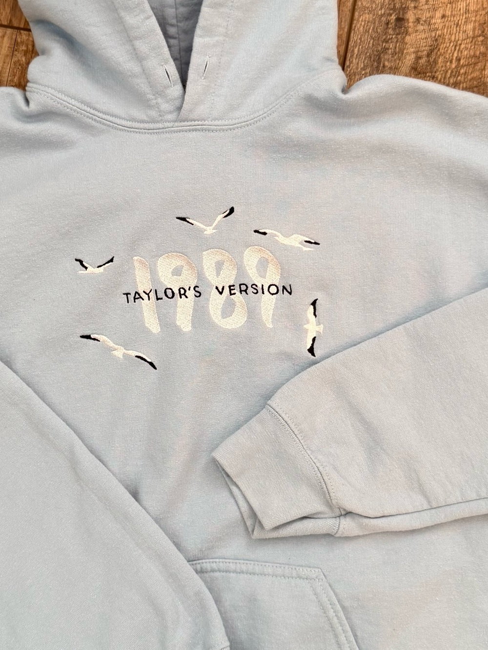 Gildan - 1989 Taylor's Version Embroidered Hoodie - M - Light Blue